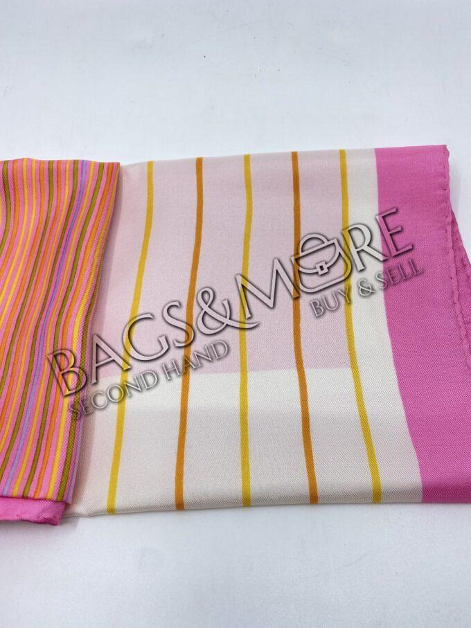 Christian Dior 100% zijden sjaal multicolor roze en oranje