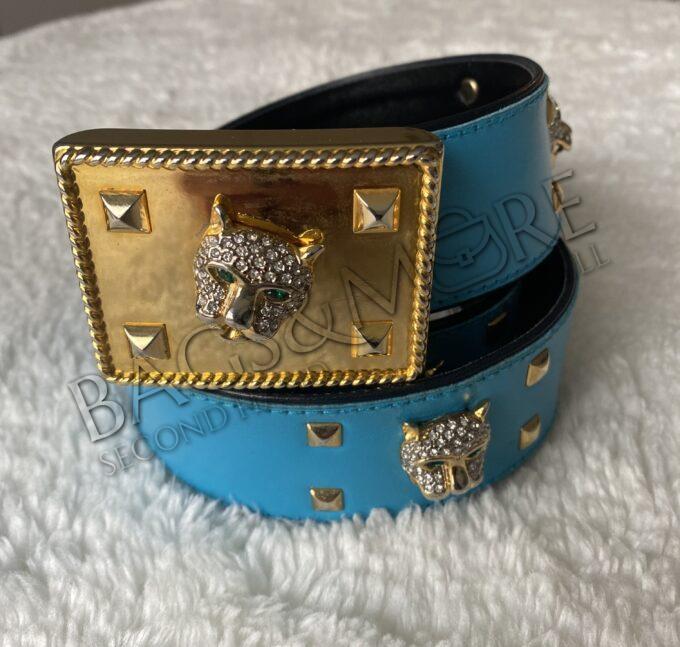 Escada Belt Turquoise with Lyon and Golden Hardware size 85 cm