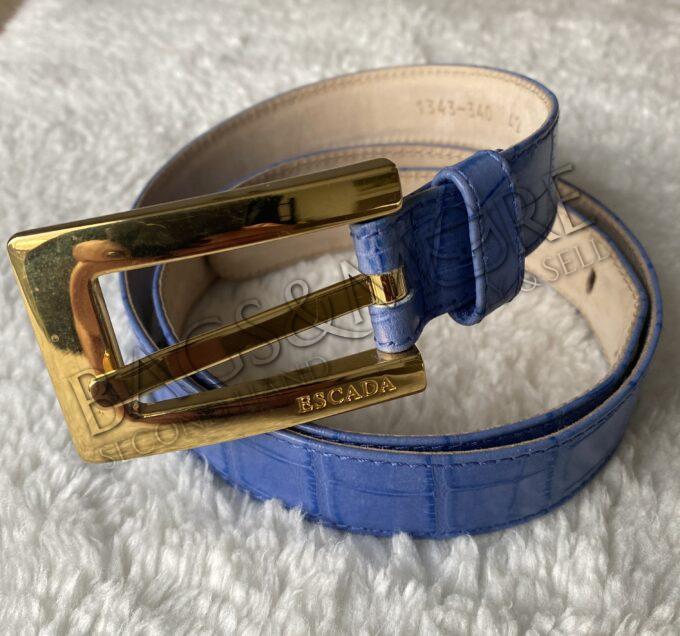 Escada Belt Turquoise with Lyon and Golden Hardware size 85 cm