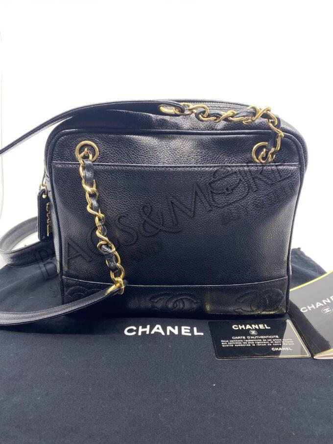 Chanel Scholder Zipper Bag vintage PM Caviar leather and Golden Hardware