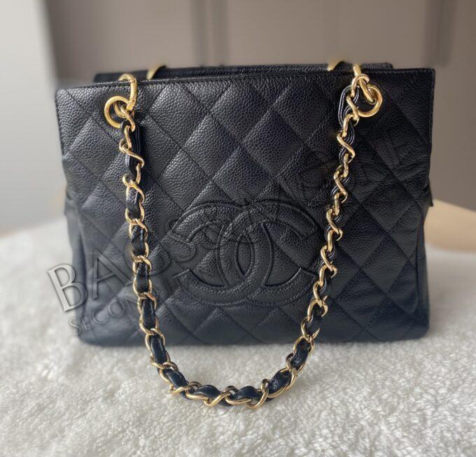 Chanel GST 30 Black Caviar Leather and Golden Hardware