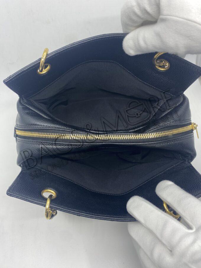 Chanel Scholder Bag GST 30 Black Caviar Leather and Golden Hardware