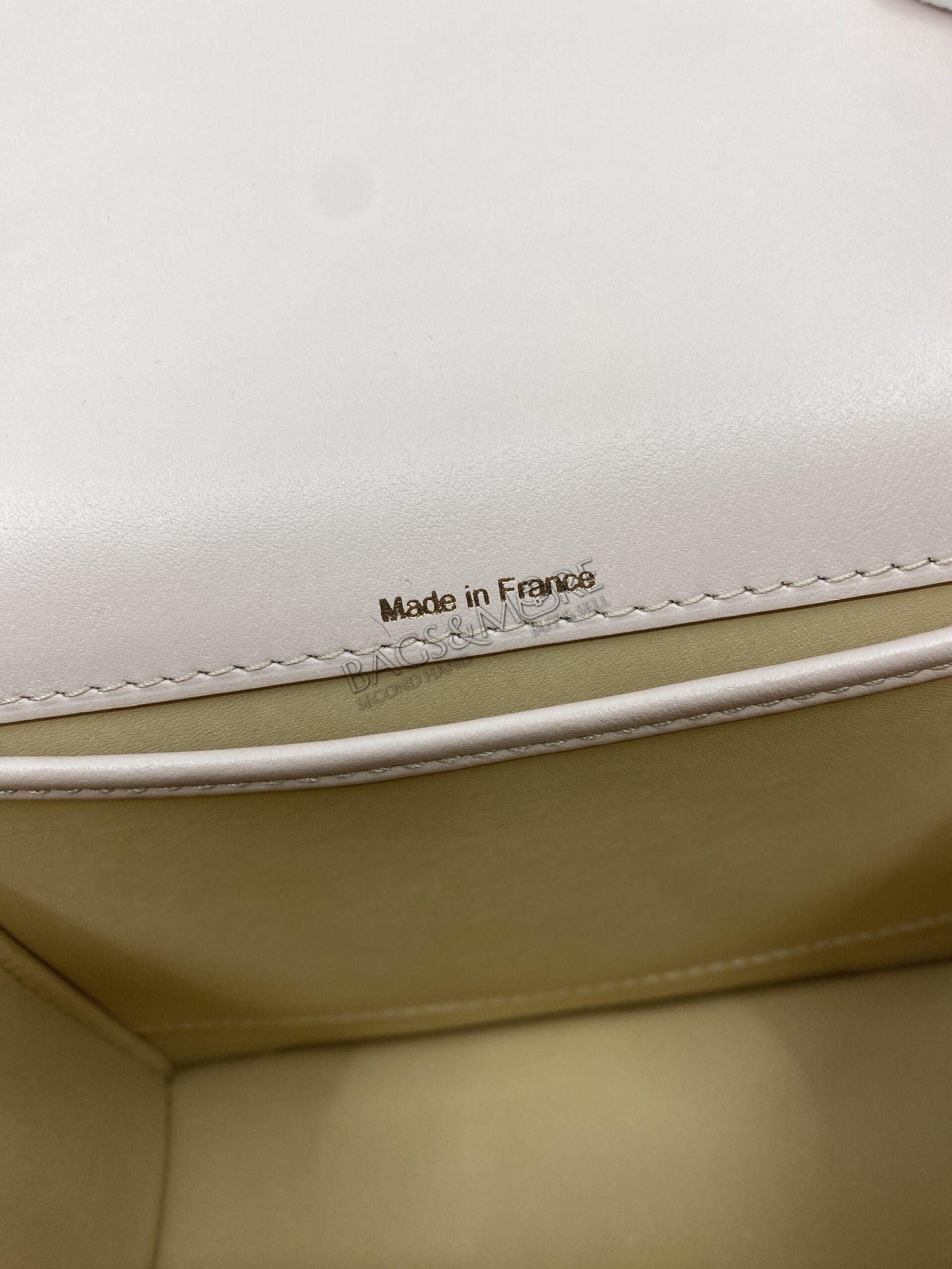 Delvaux Crossbody Le Madame Box Calf Leather Bicolor Ivory and Rose and Cuir Grainé Laqué