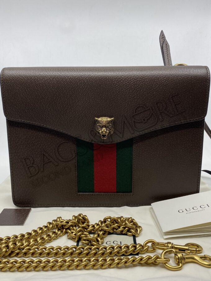 Gucci GG Ophidia Sholder Bag or Crossbody Bag Brown Leather and a touch of Green and Red