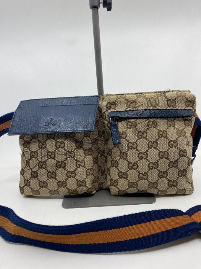 Gucci GG canvas Belt Bag Brown and Bleu