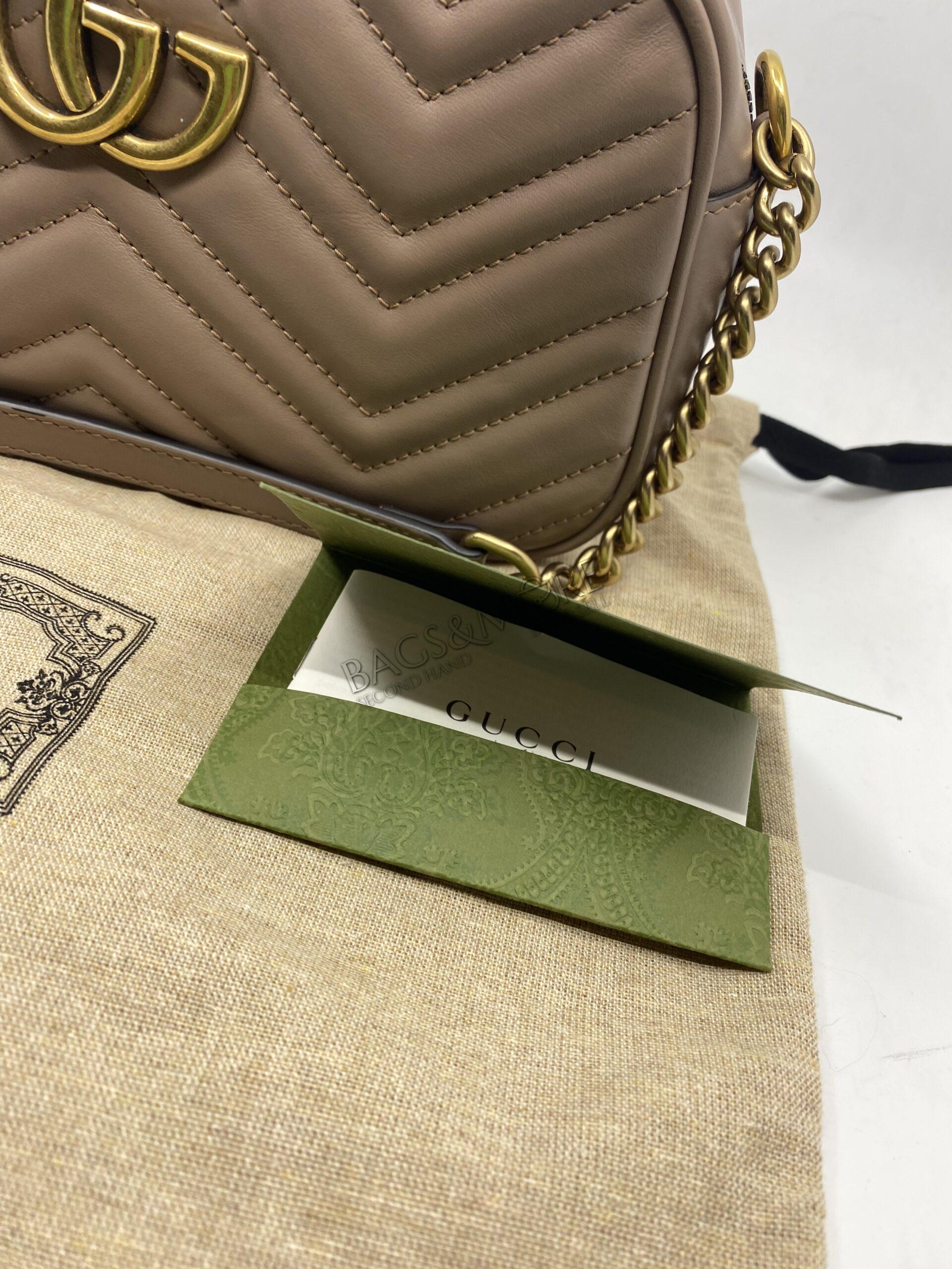 Gucci Marmont Camera Bag colour taupe with Golden hardware New Condition Market price 1499 euro