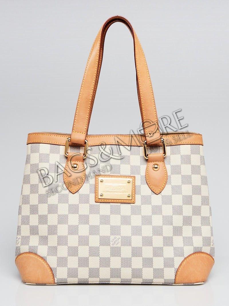 Louis Vuitton Hampstead MM handtas damier azur met golden hardware