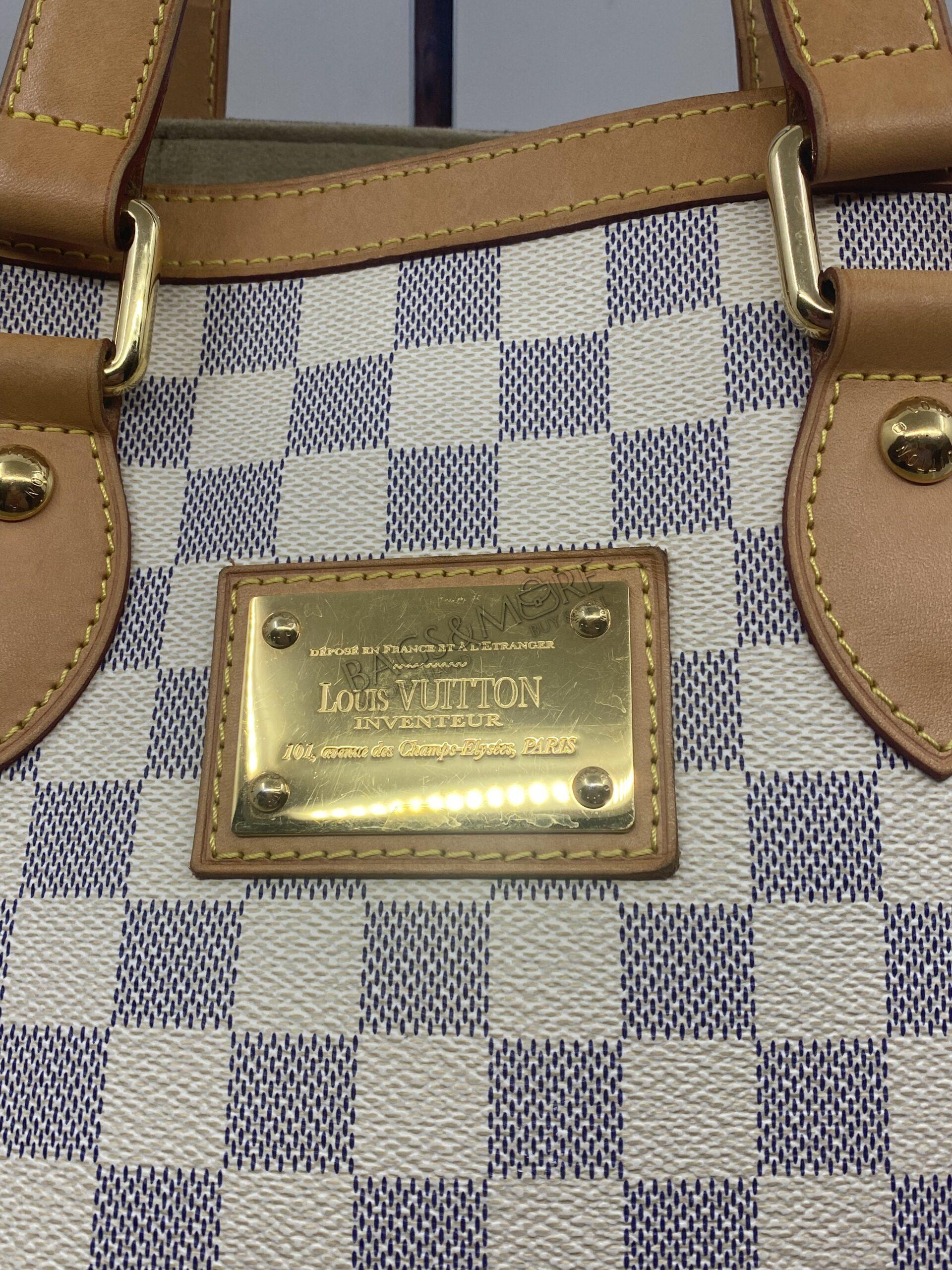 Louis Vuitton Hampstead MM handtas damier azur met golden hardware