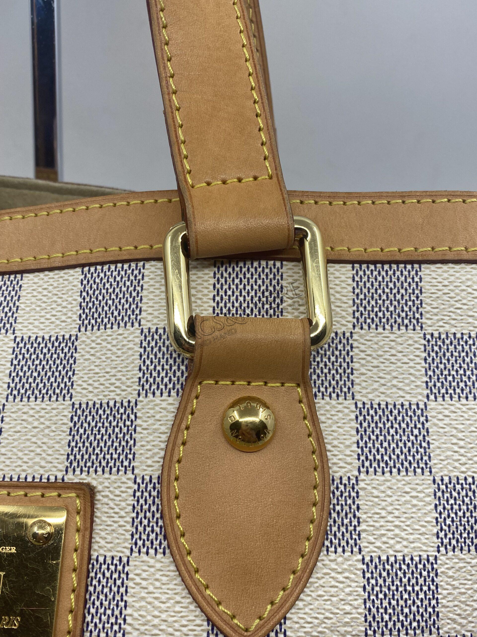 Louis Vuitton Hampstead MM handtas damier azur met golden hardware