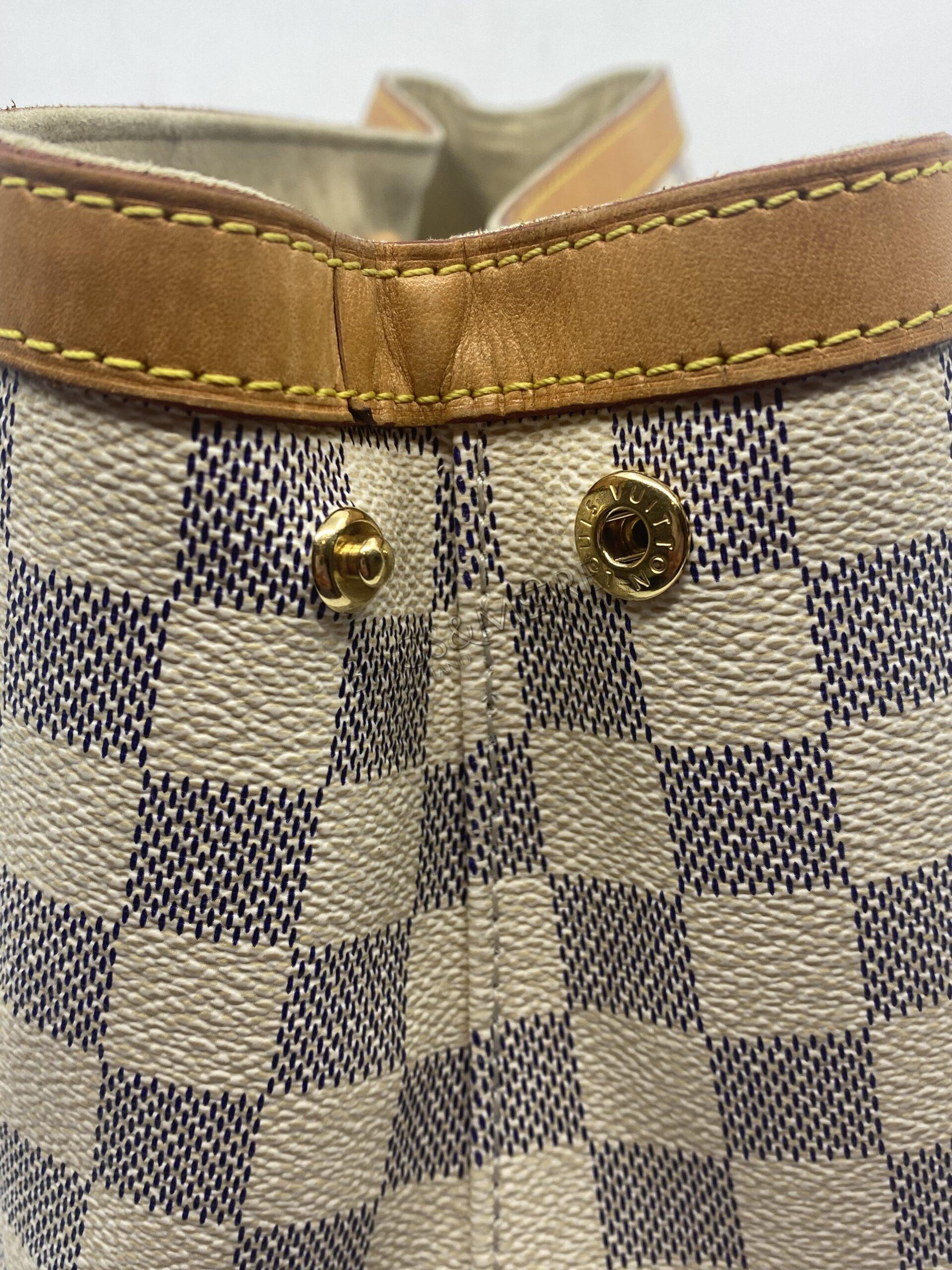 Louis Vuitton Hampstead MM handtas damier azur met golden hardware