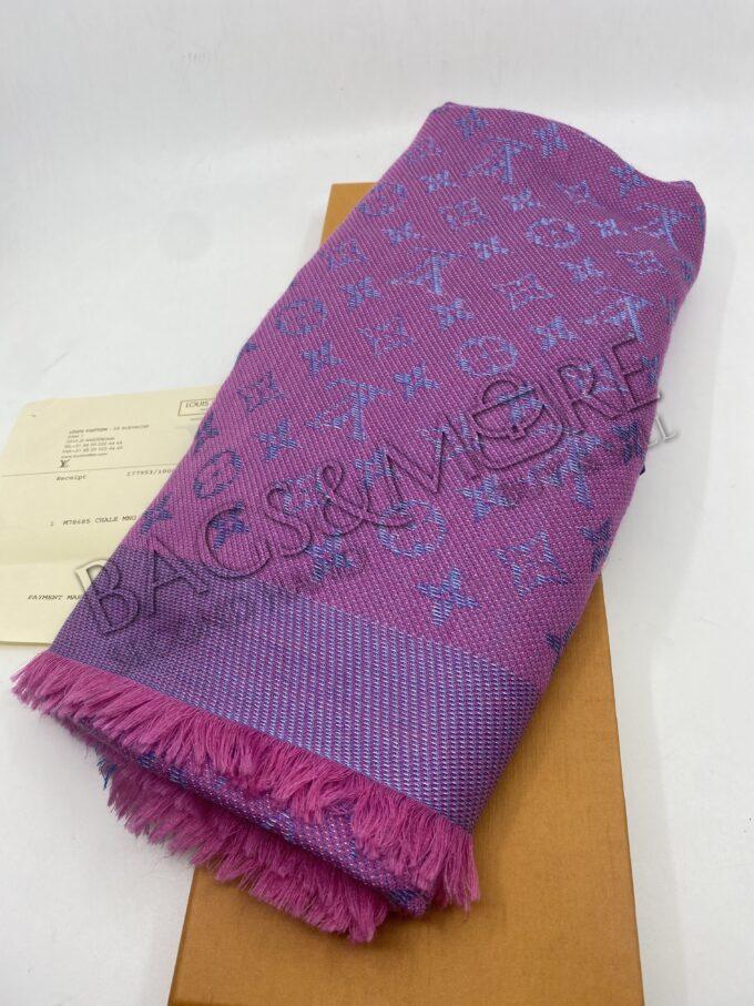 Louis V sjaal carré MNG ( monogram print ) Rainbow blauw en roze