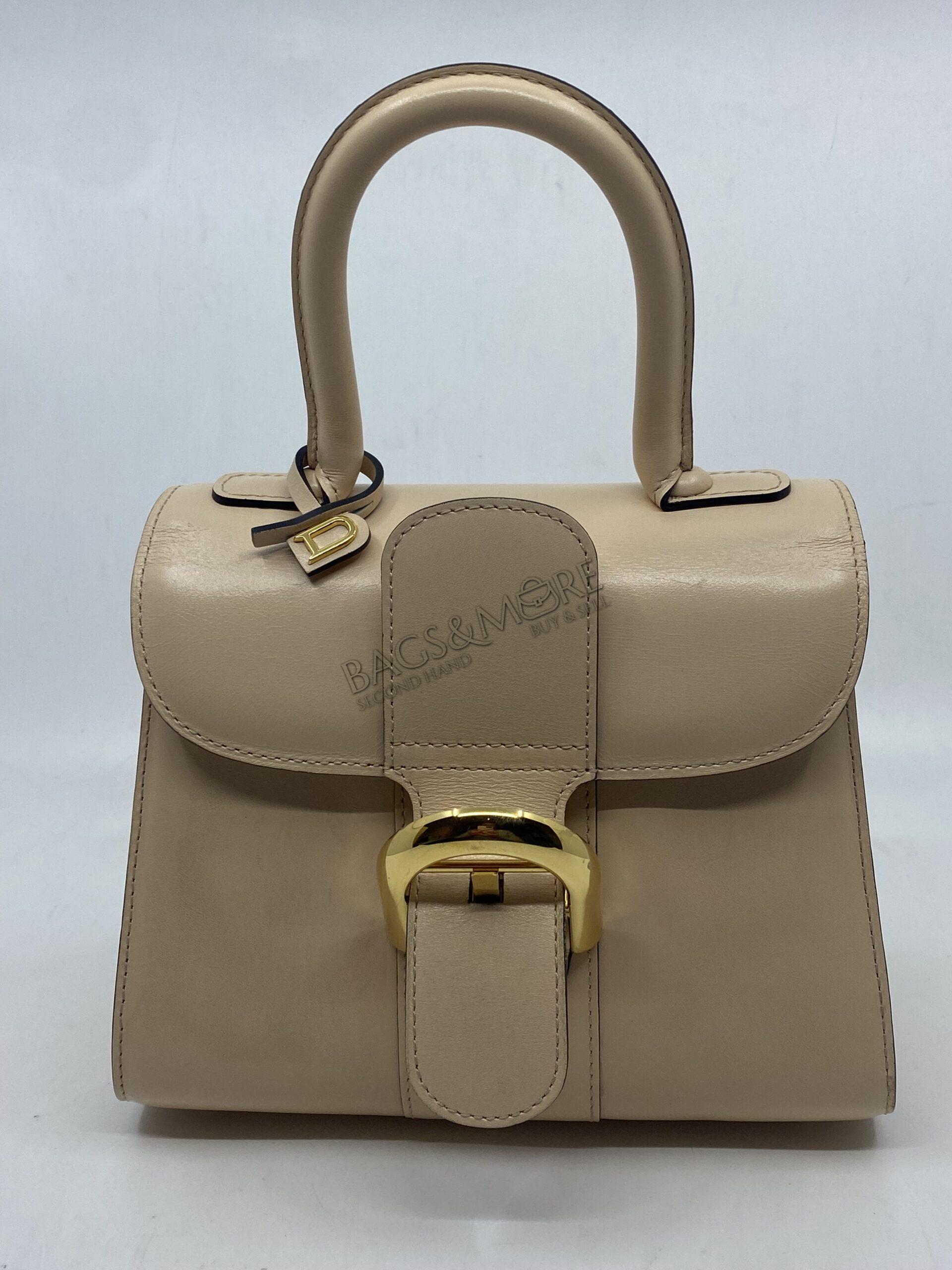 Delvaux Brillant mini Box calf leder kleur Poudre met goudkleurige