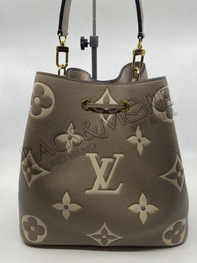 Louis Vuitton Neonoe MM bicolor monogram Empreinte leder kleuren tourterelle en crème