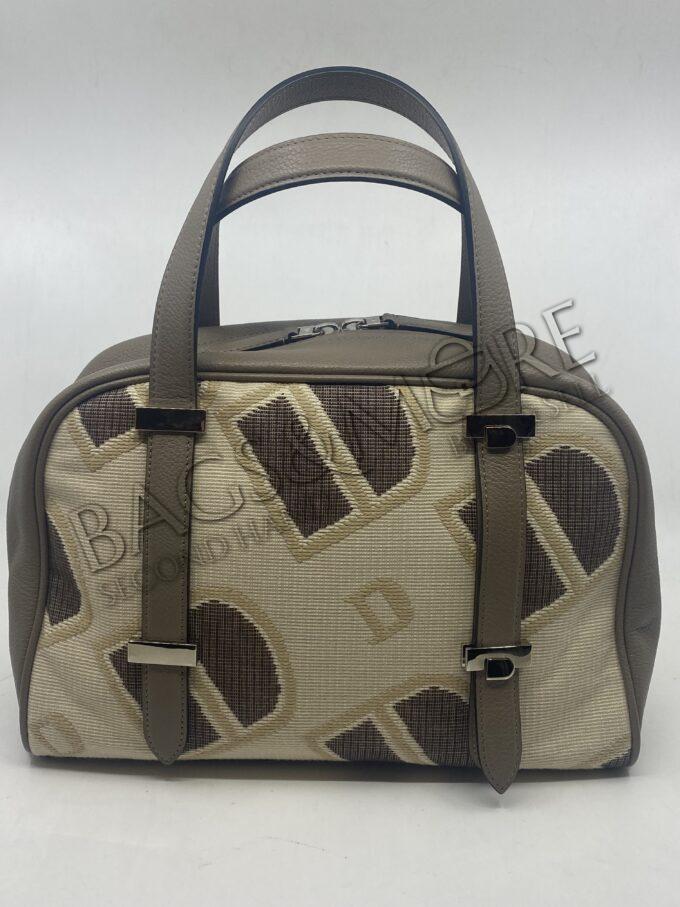 Delvaux Travelbag Carry-All mini Toile Logotypée D canvas beige en greige