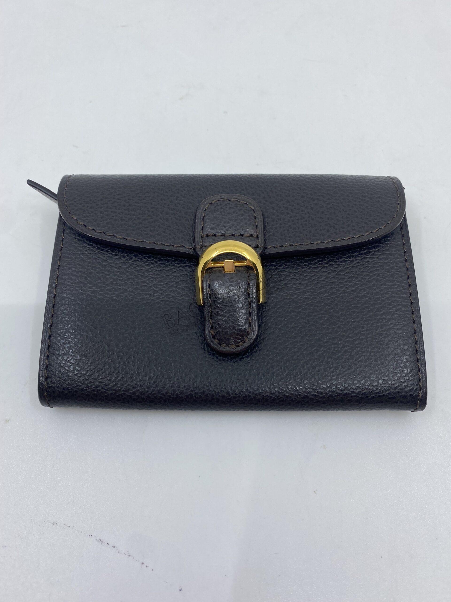 Delvaux PTF Brillant kaartenhouder kleur café met goudkleurige hardware