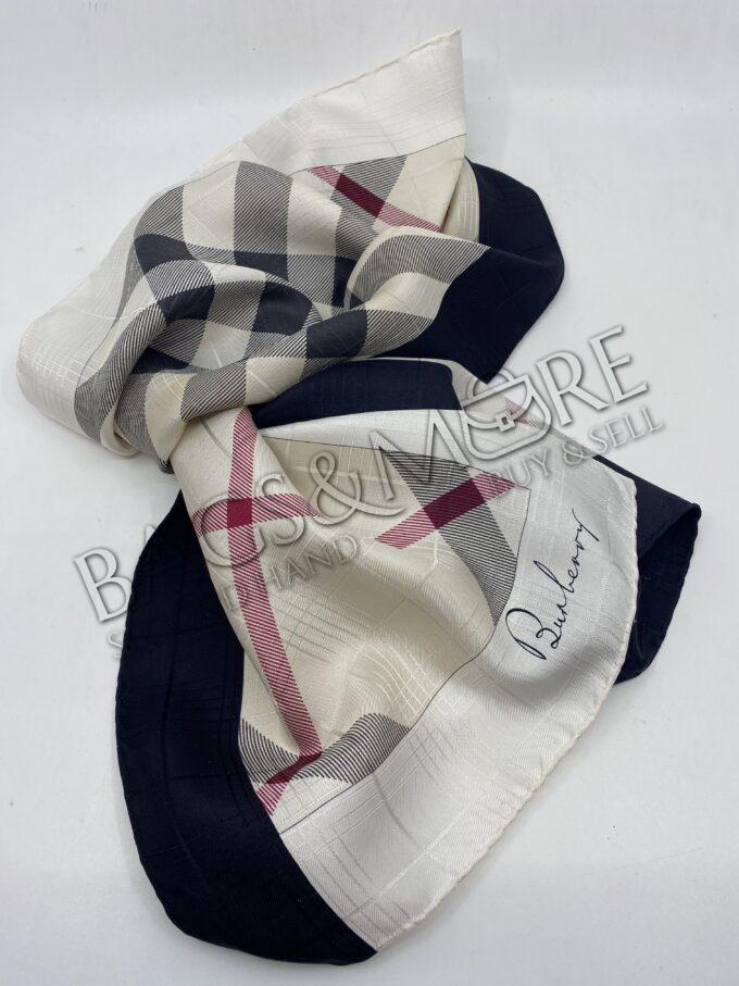 Burberry 100% zijden langwerpige sjaal kleuren zwart, beige, rood en grijs