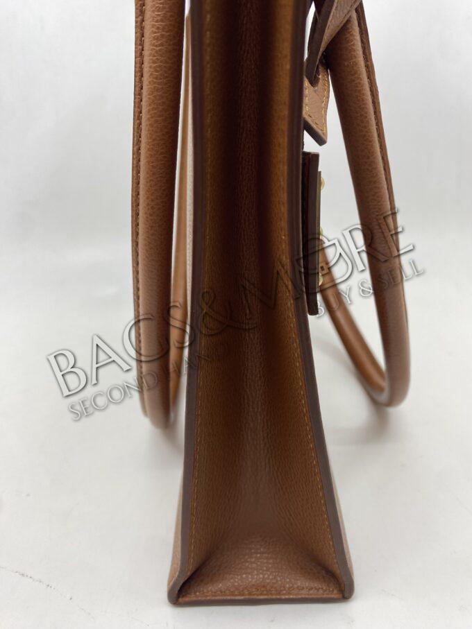 Delvaux Le Jeff schoudertas gekorreld leder kleur fauve - cognac met goudkleurige hardware