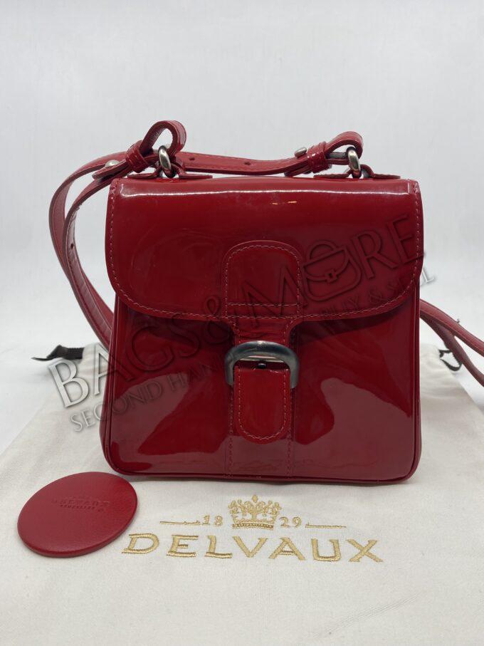Delvaux Brillant XS vernis kleur rosso en zilveren hardware
