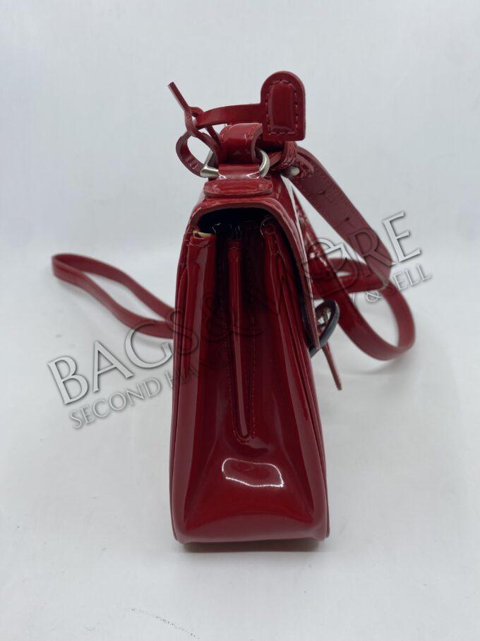 Delvaux Brillant XS vernis kleur rosso en zilveren hardware PRICE DROP !