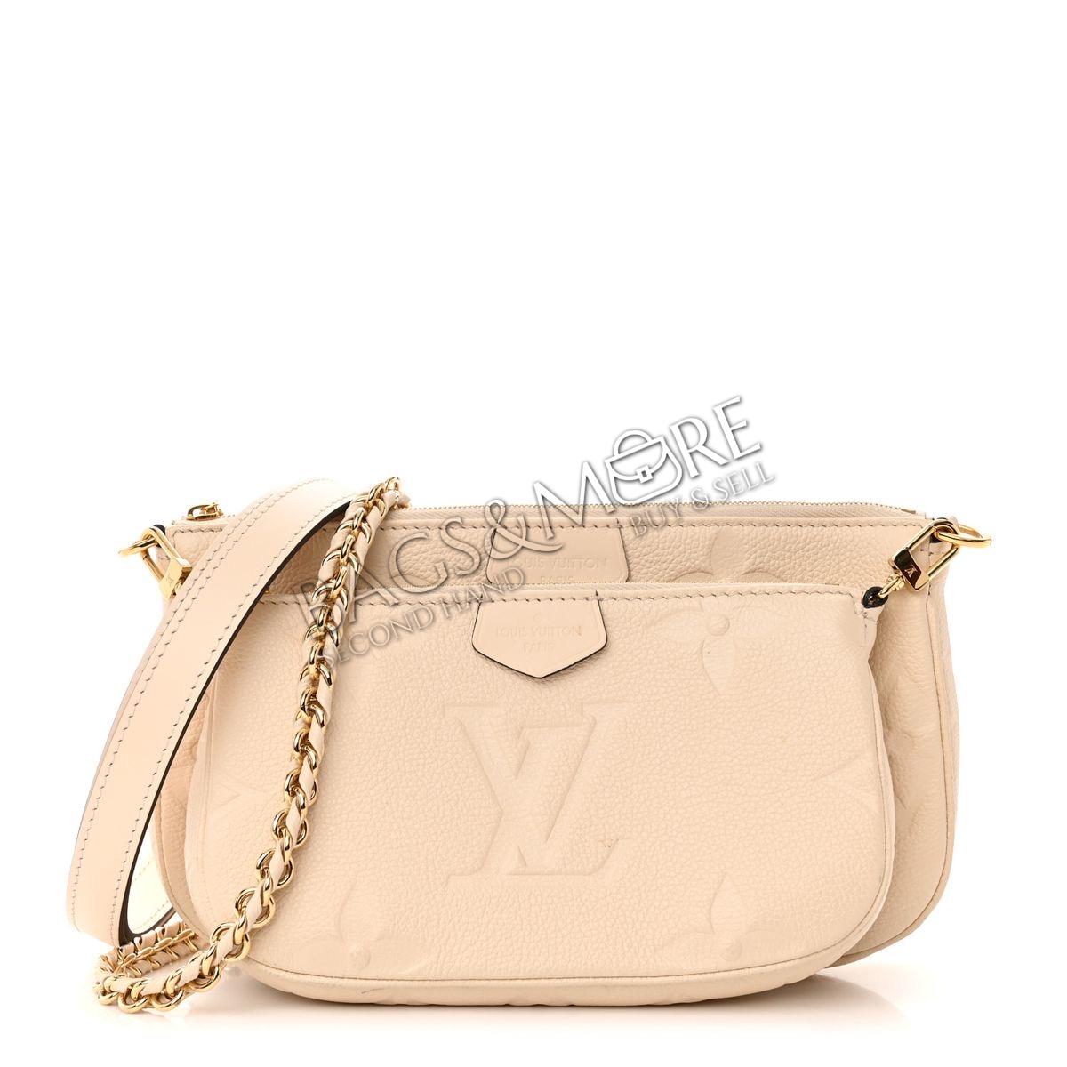 uis Vuitton multi Pouch empreinte leder kleur crème