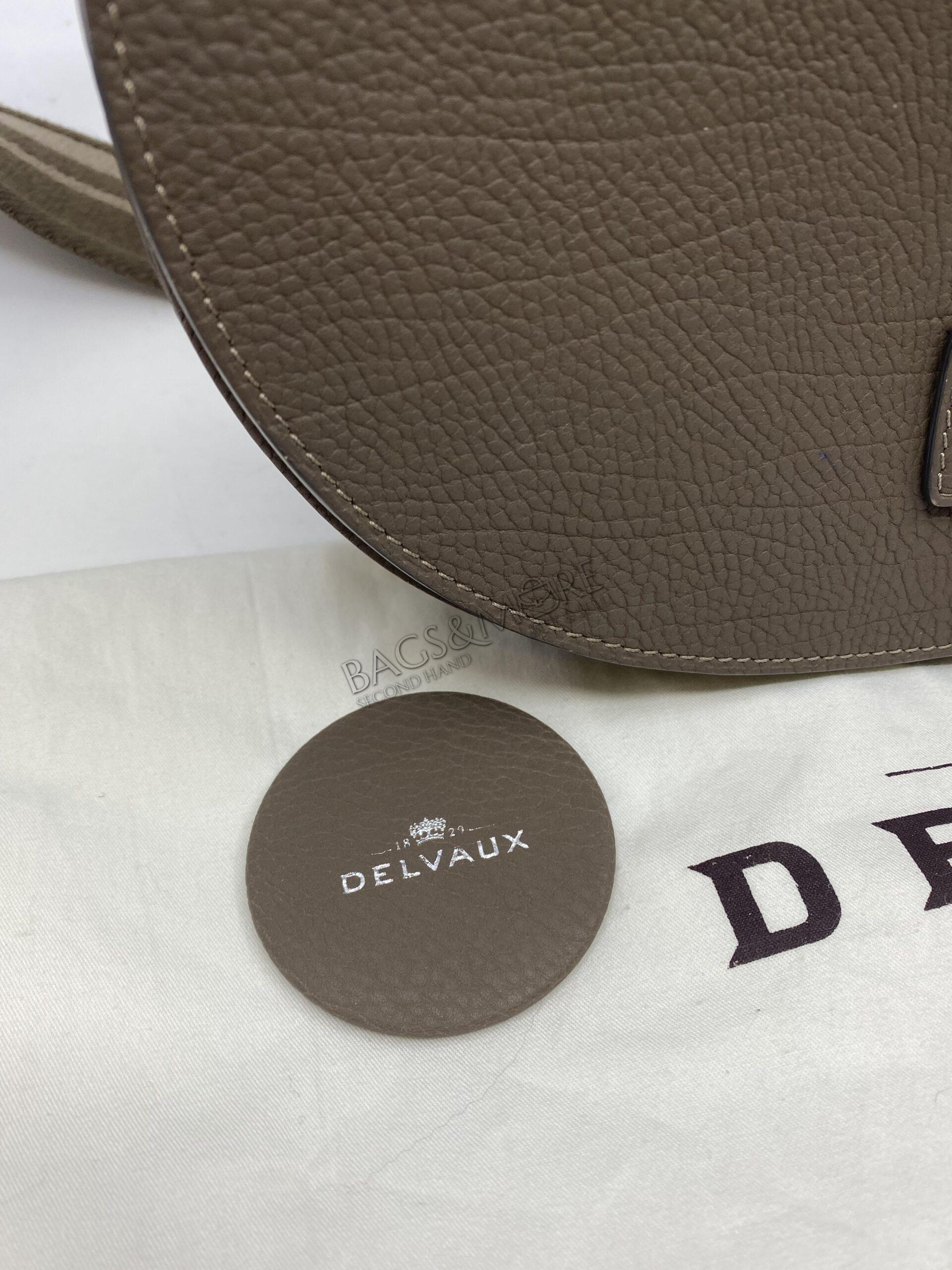 Delvaux Mutin crispy box calf leder kleur tourterelle met zilverkleurige hardware