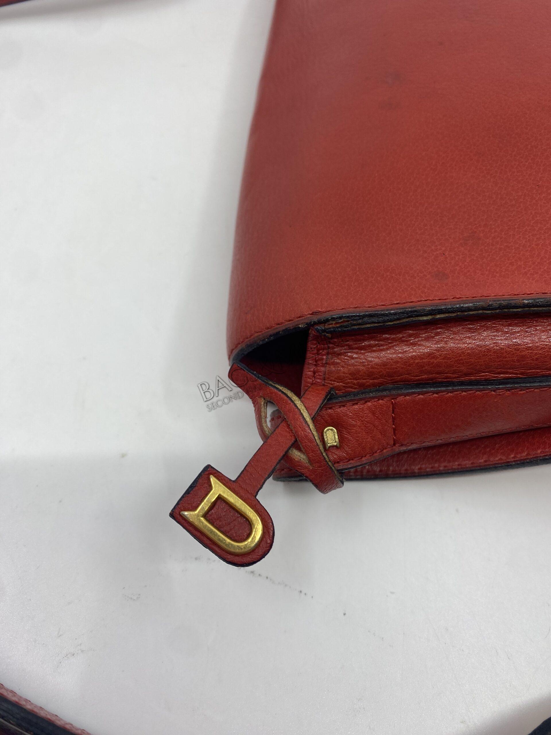 Delvaux model Bohème PM kleur rood gekorreld leder met golden hardware