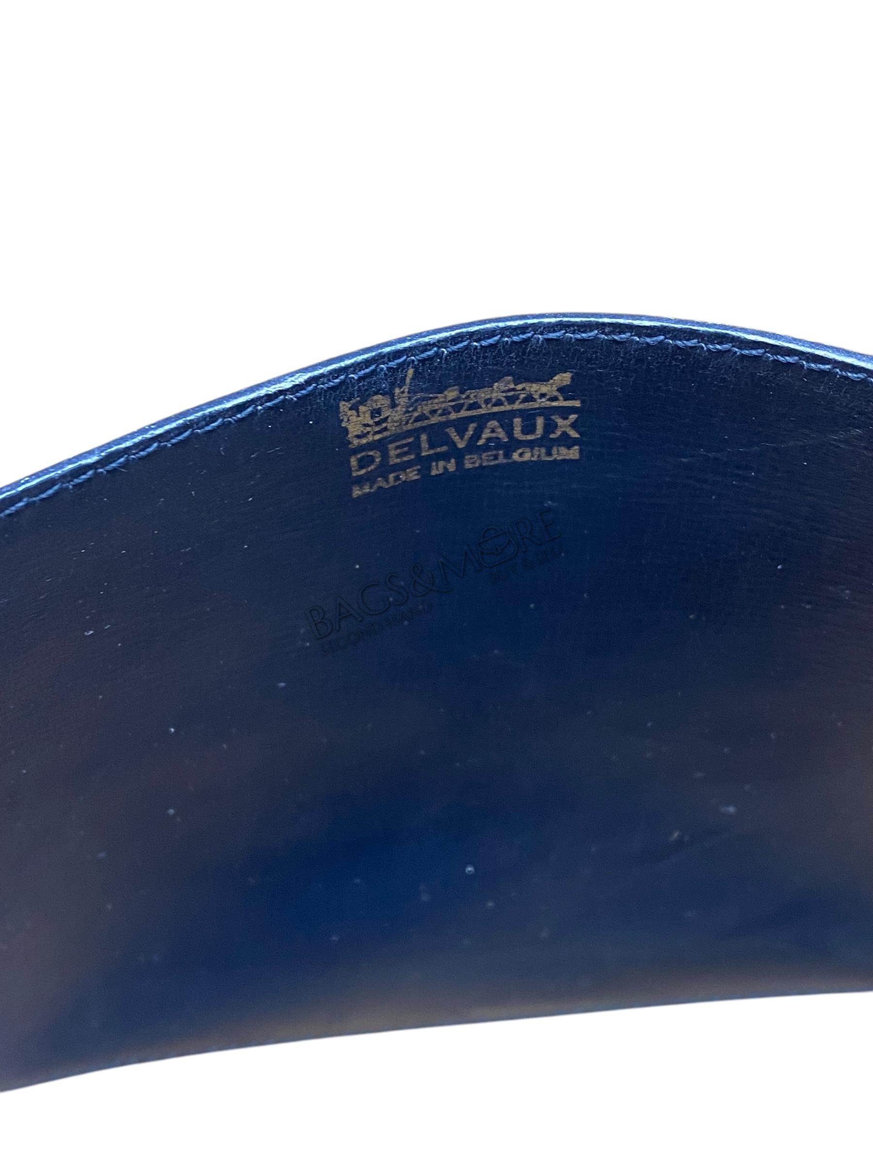 Delvaux vintage Crossbody box calf leder kleur zwart met golden hardware