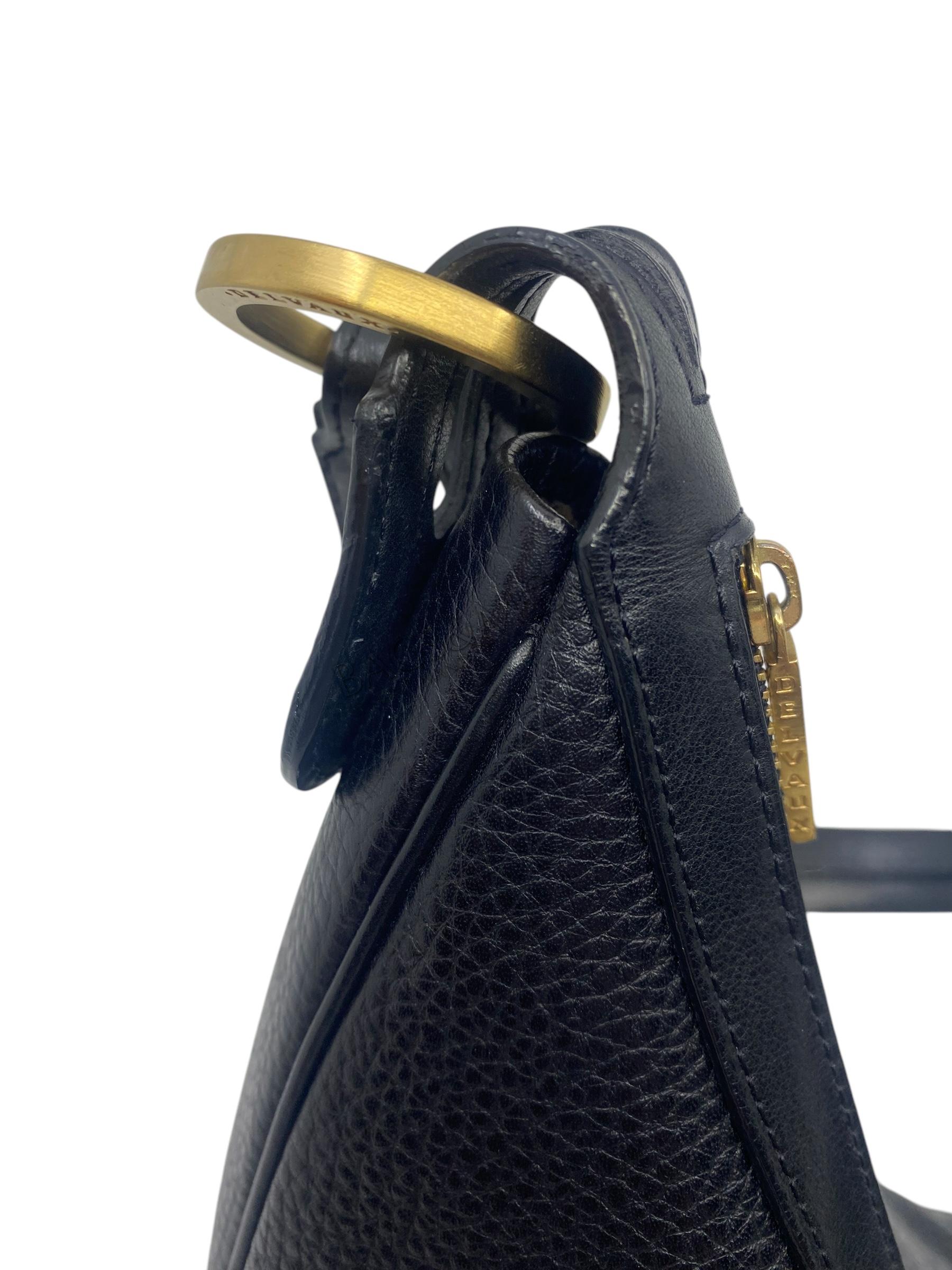 Delvaux Camille kleur zwart jumping leder met geborstelde goudkleurige hardware