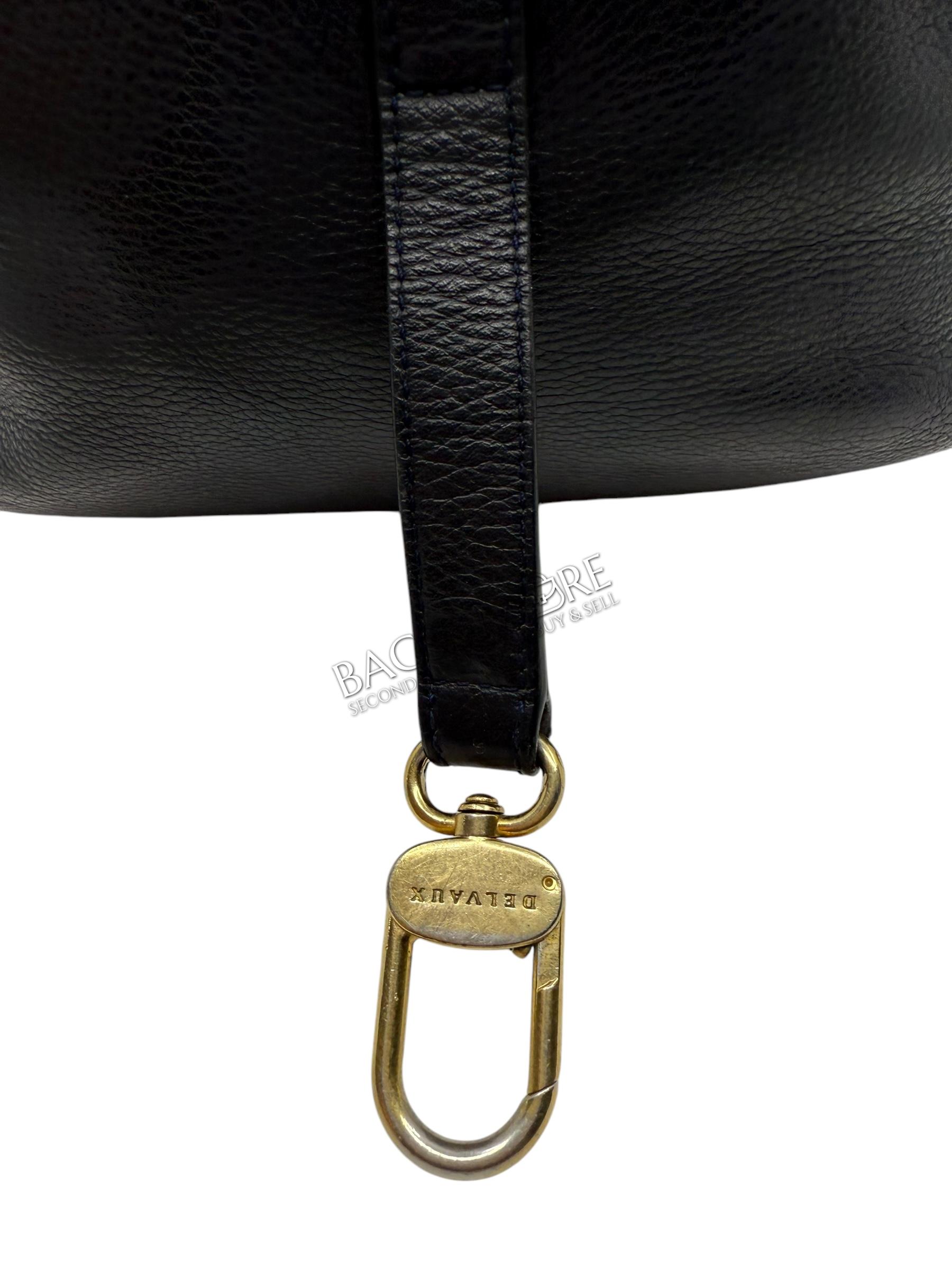 Delvaux model Soleil canter leder kleur zwart met golden hardware