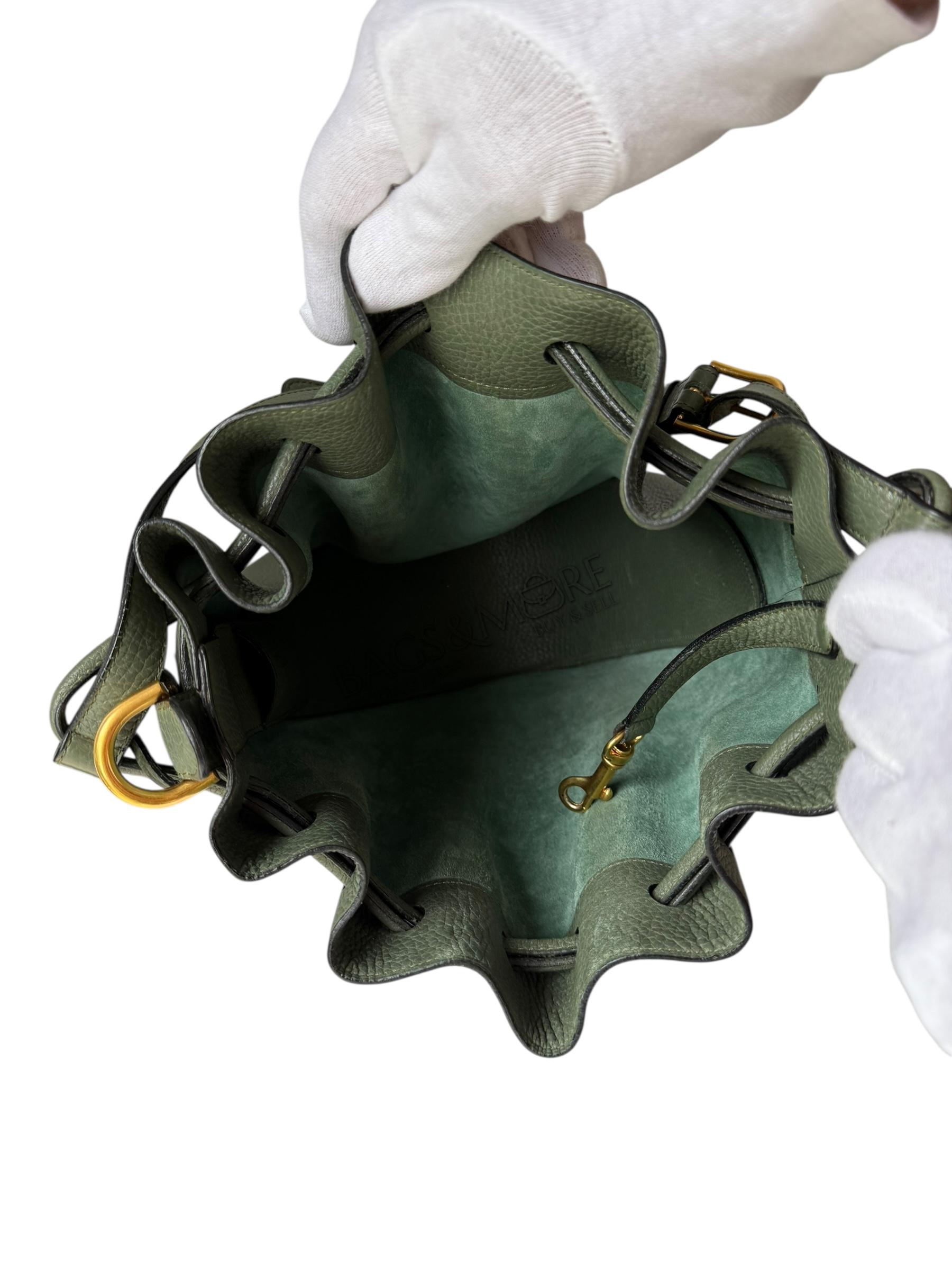 Delvaux Tabarin PM kleur kaki groen jumping leder en goudkleurige hardware