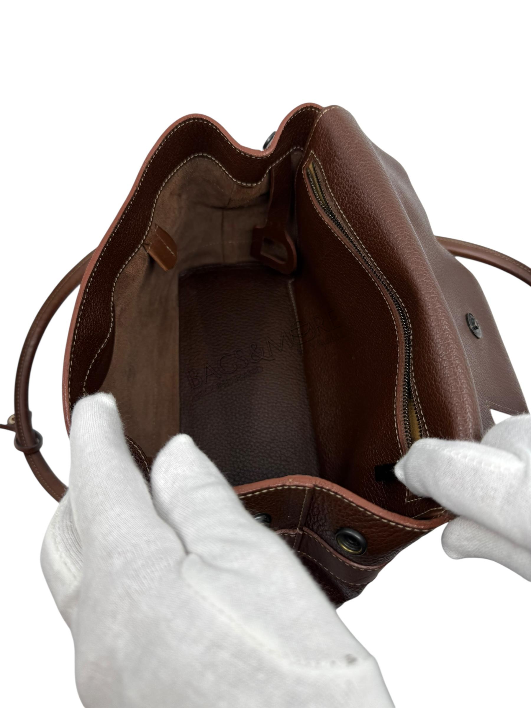 Delvaux handtas Ligne Deux model Le Dix gekorreld leder kleur primerose bruin