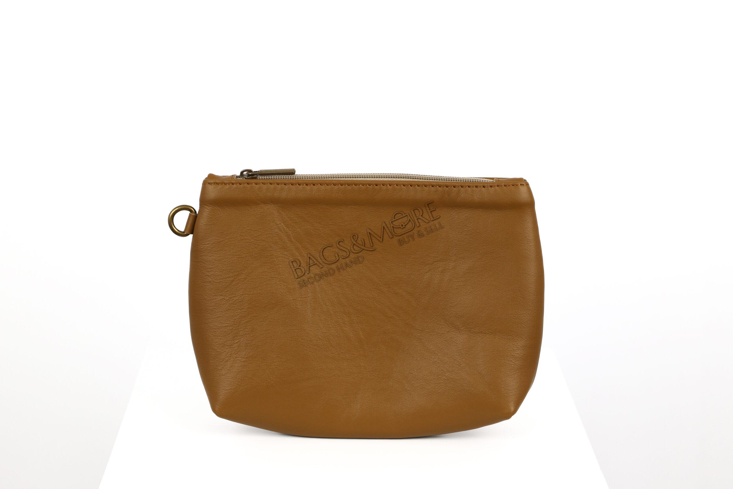 OROYAT schoudertas glad leder kleur mosterd (afneembare extra rits pochette)