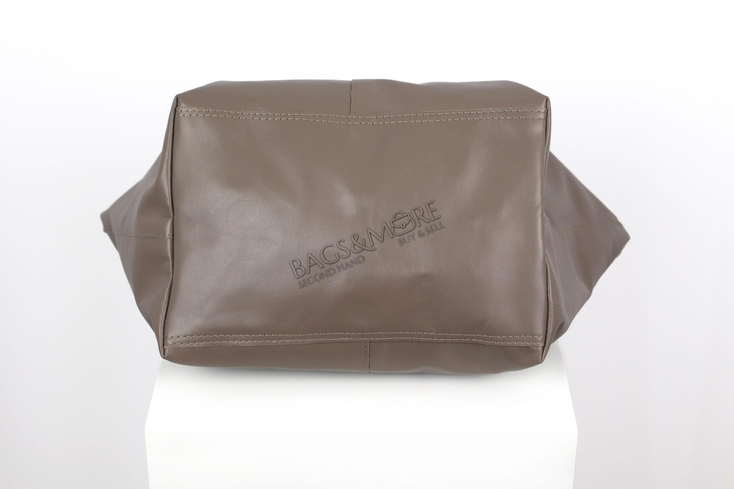 OROYAT schoudertas glad leder kleur greige (afneembare extra rits pochette)