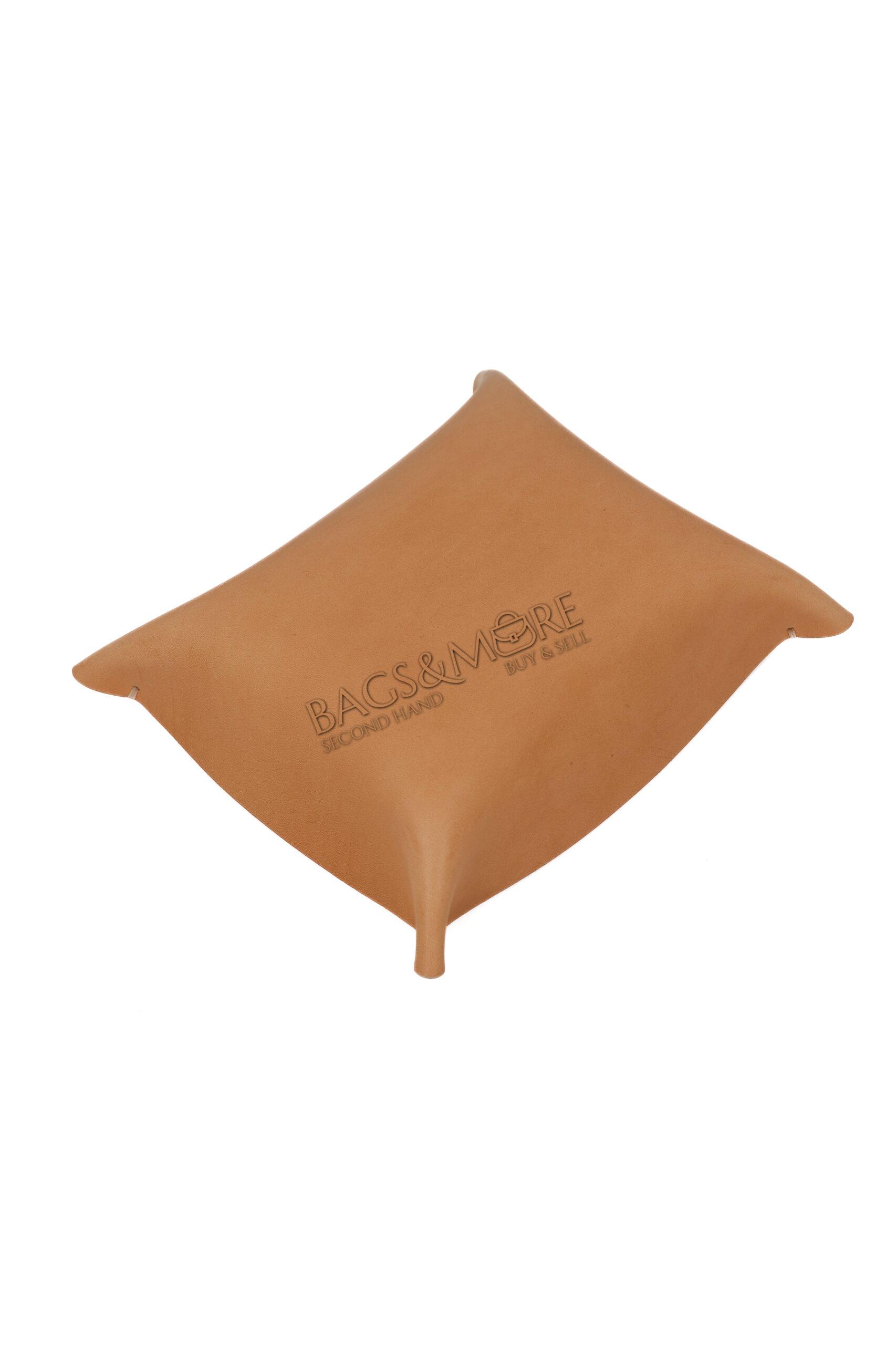 SELECT Vide Poche 2 lagen Italiaans leder en bicolor marron en nude 18x14x3.5