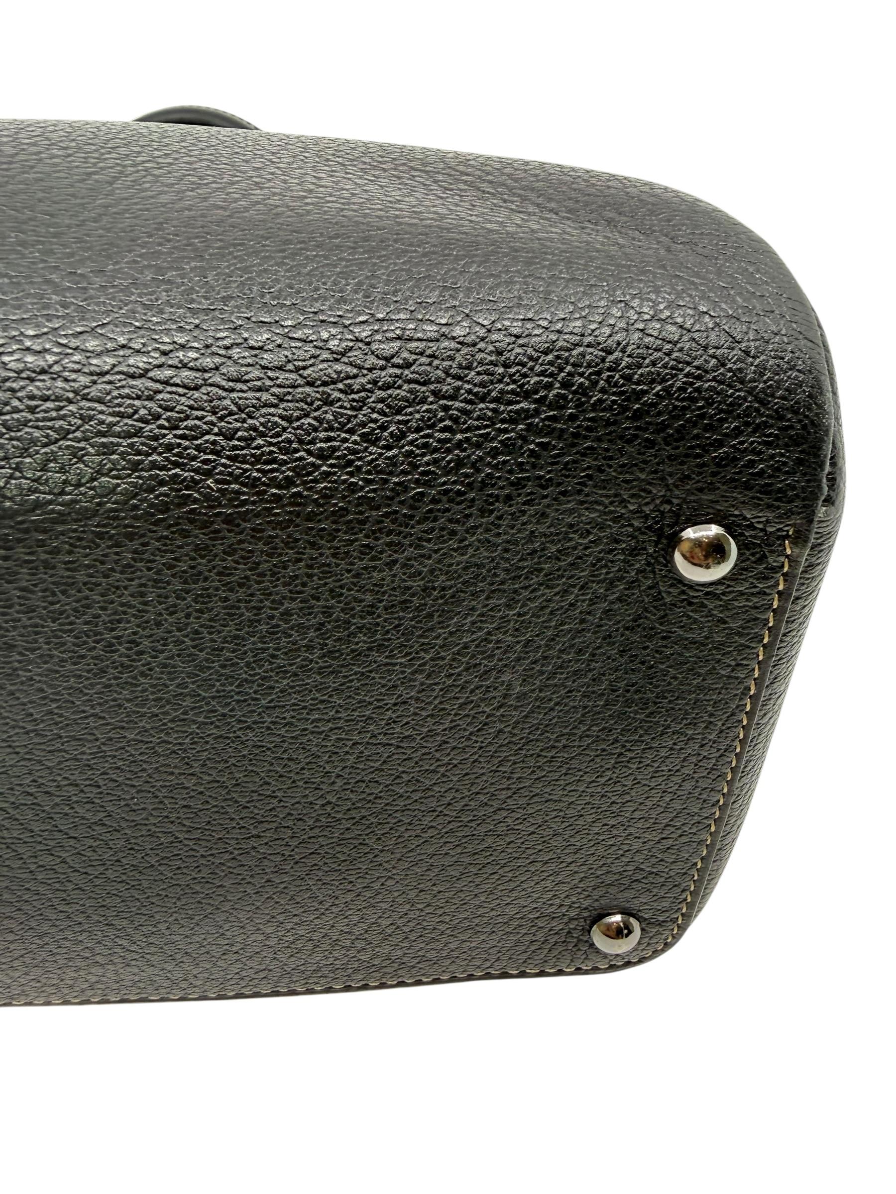 Delvaux Ligne Deux le Vingt kleur carbon-zwart gekorreld leder