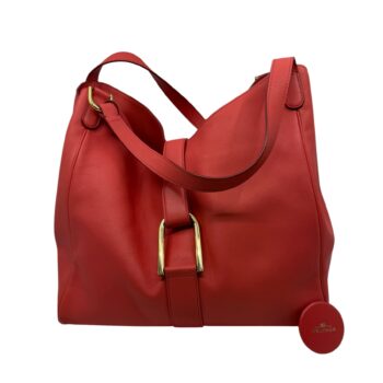 Delvaux schoudertas Givry Besace polo leer kleur sunset goudkleurige hardware