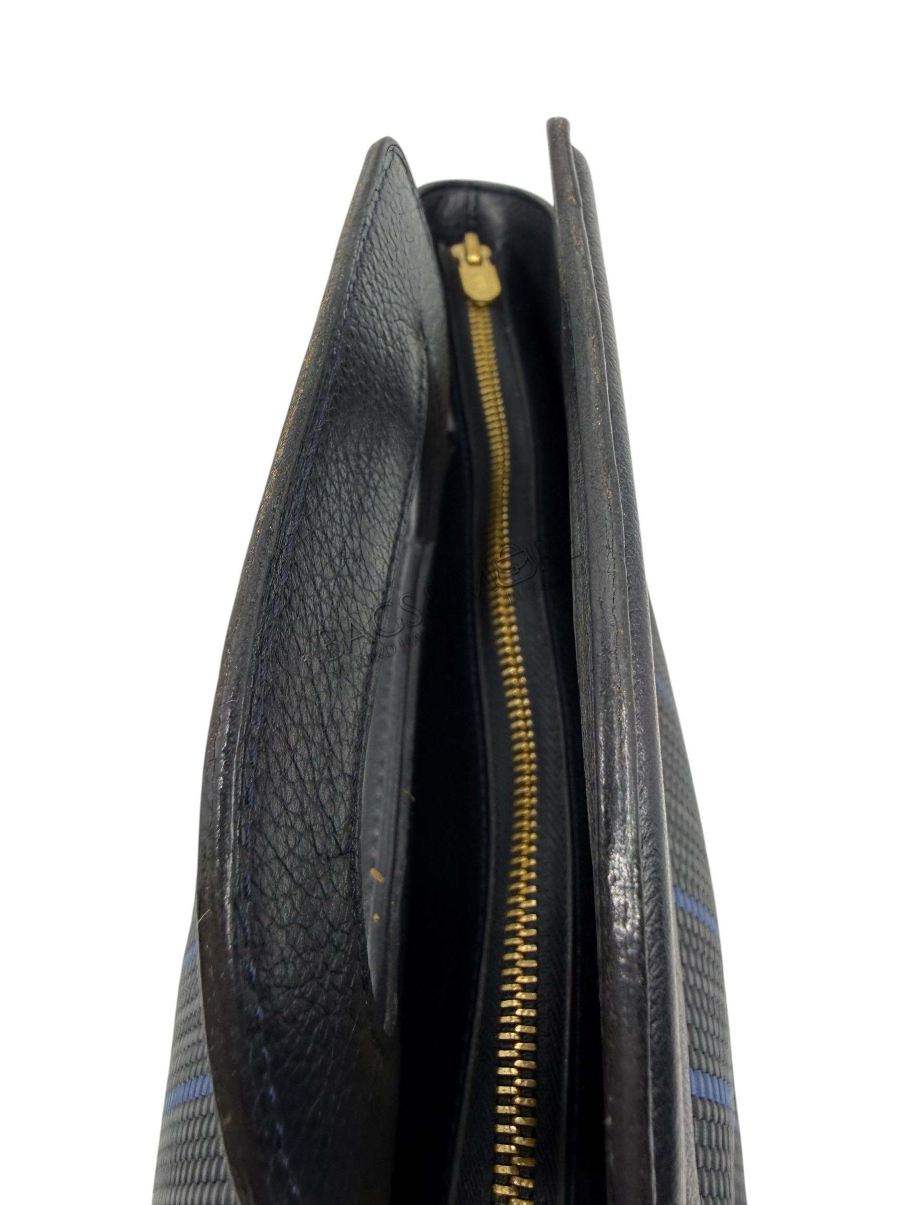 Delvaux Marmara handtas toile de cuir tinten blauw