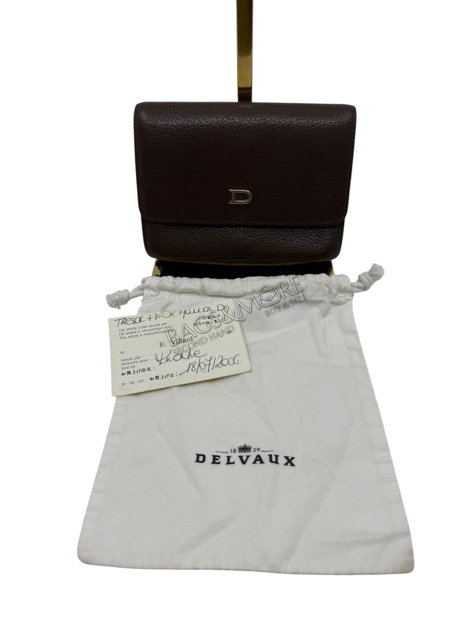 Delvaux Trésor portemonnee kleur café – gekorreld leer