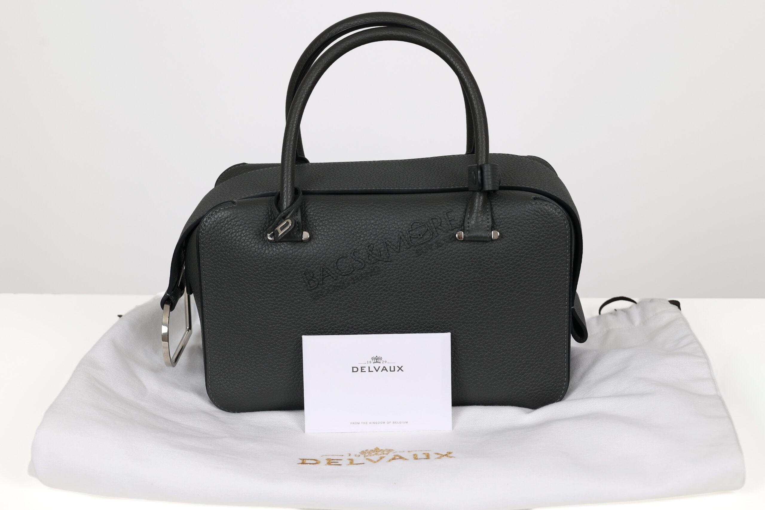 Delvaux Cool Box MM taurillon soft leer kleur smoke - grijs