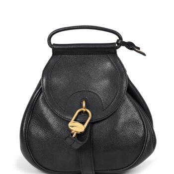Delvaux Cerceau mini gekorreld leer kleur zwart met goudkleurige hardware