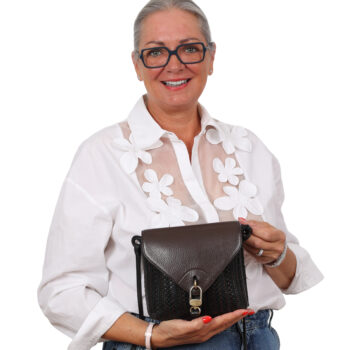 Delvaux Grelon crossbody toile de cuir kleuren bruin en zwart