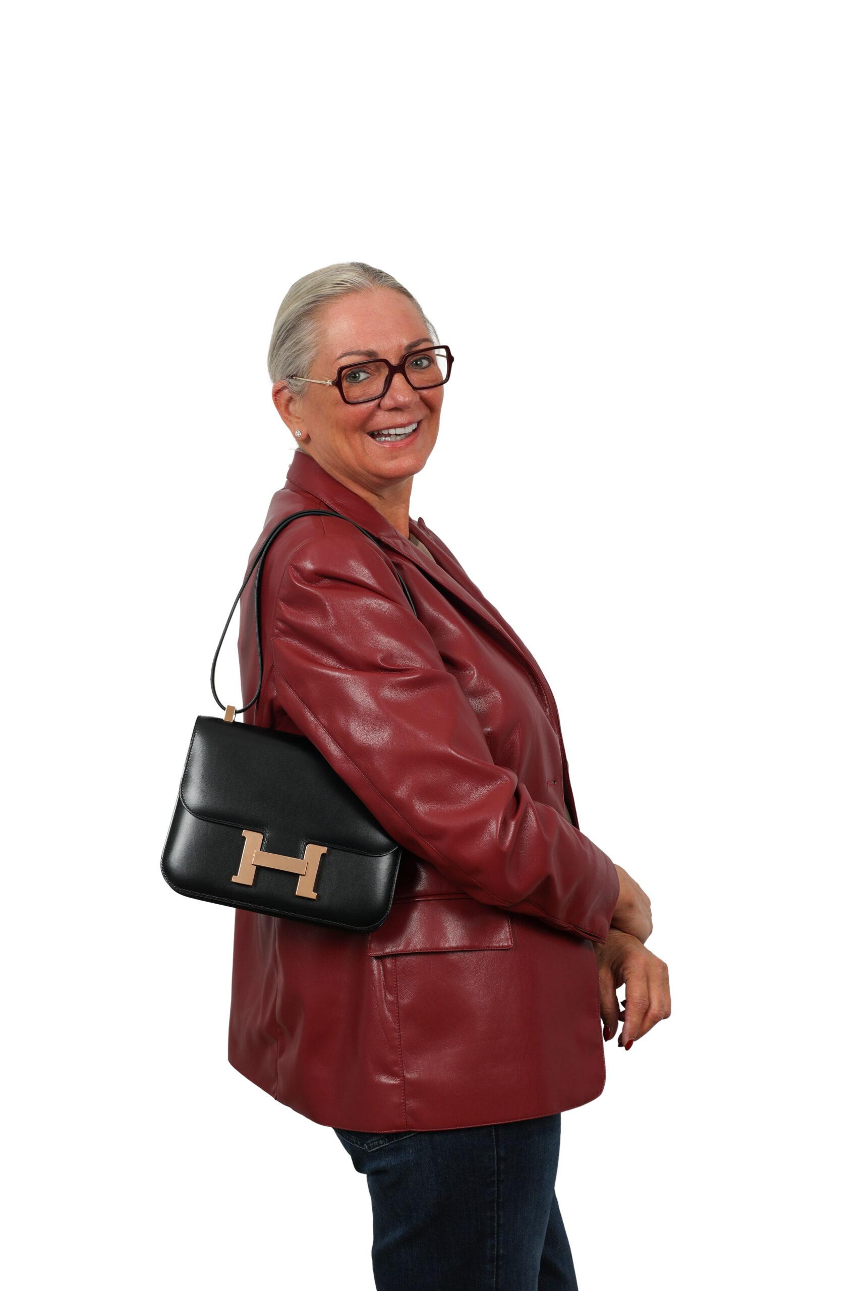 HERMÈS CONSTANCE 24 – BOX CALF – ZWART – ROSÉ HARDWARE