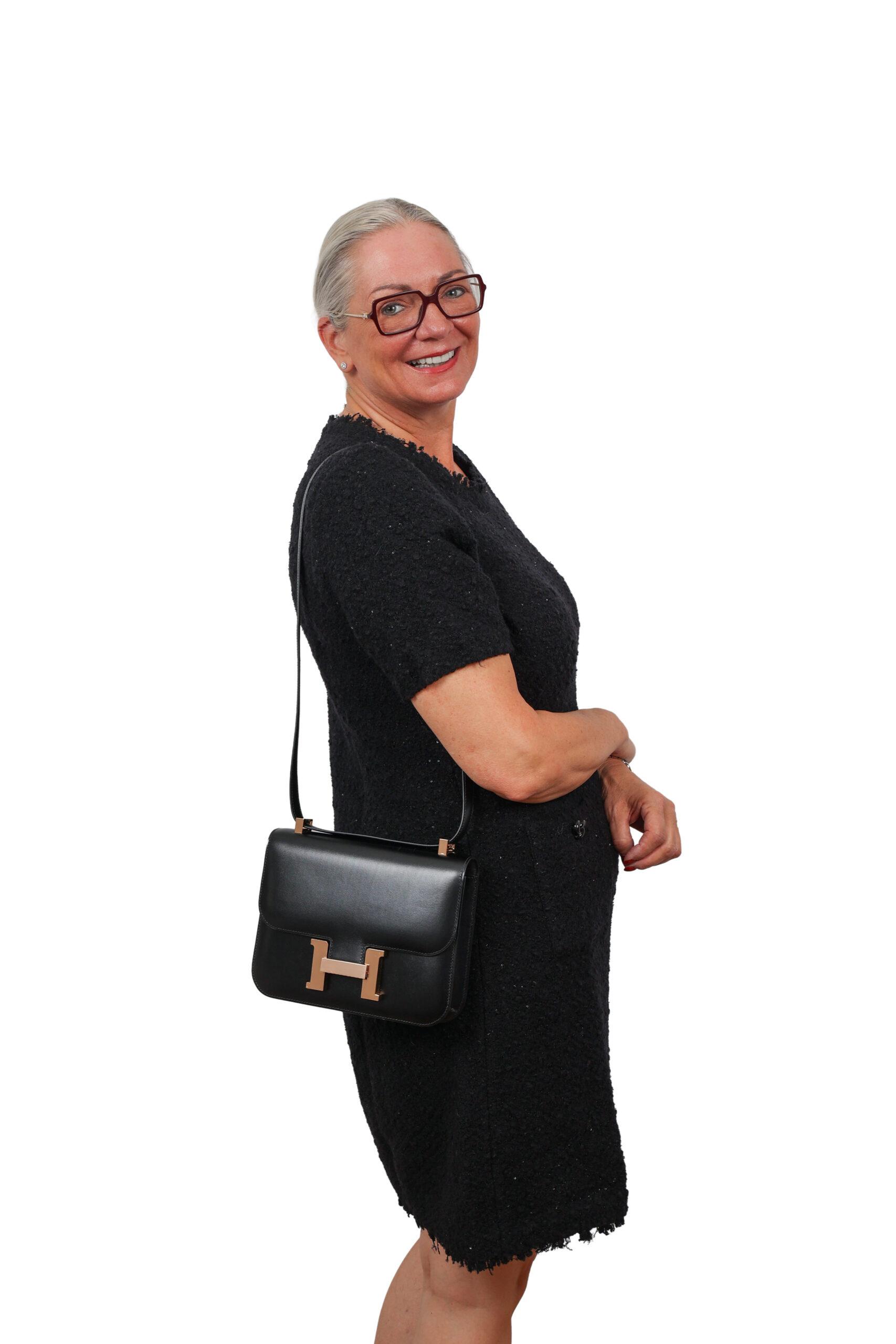 HERMÈS CONSTANCE 24 – BOX CALF – ZWART – ROSÉ HARDWARE