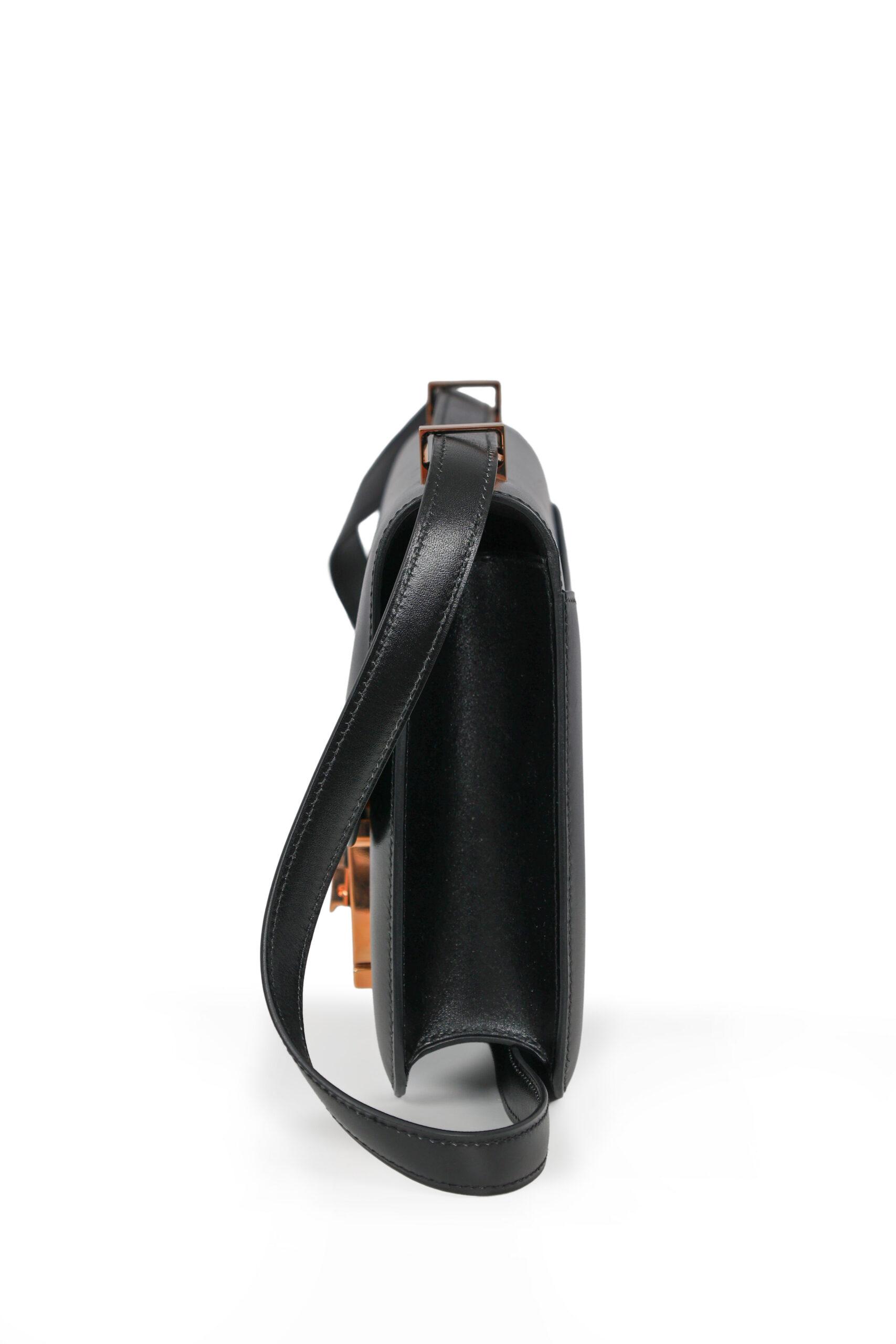 HERMÈS CONSTANCE 24 – BOX CALF – ZWART – ROSÉ HARDWARE