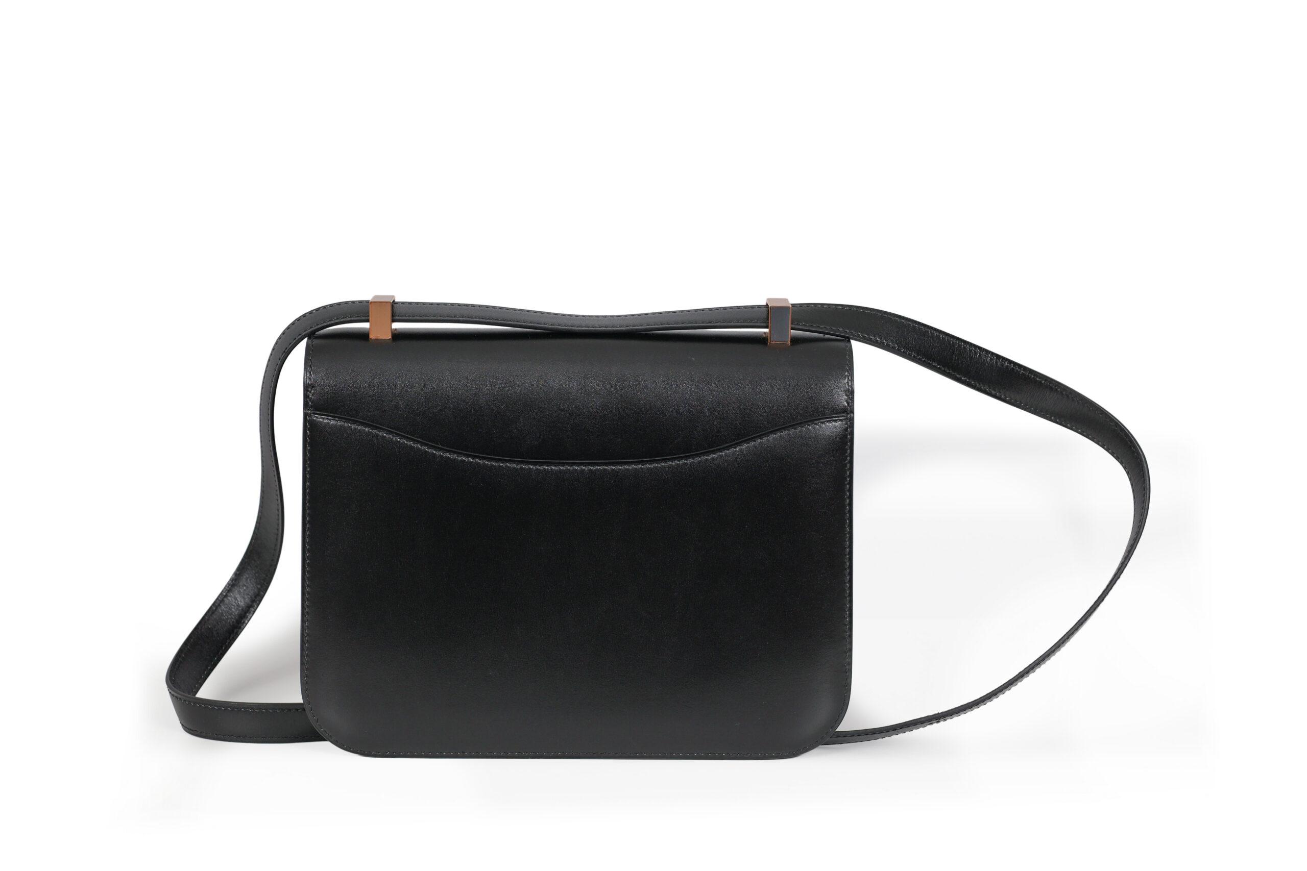 HERMÈS CONSTANCE 24 – BOX CALF – ZWART – ROSÉ HARDWARE