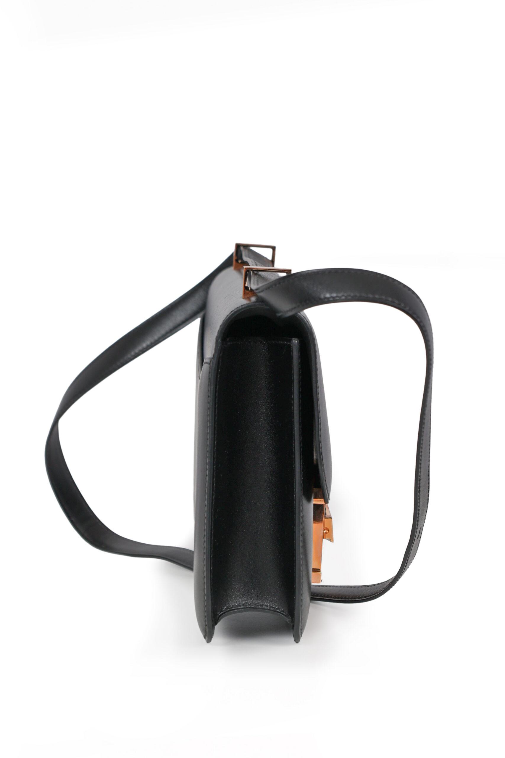 HERMÈS CONSTANCE 24 – BOX CALF – ZWART – ROSÉ HARDWARE