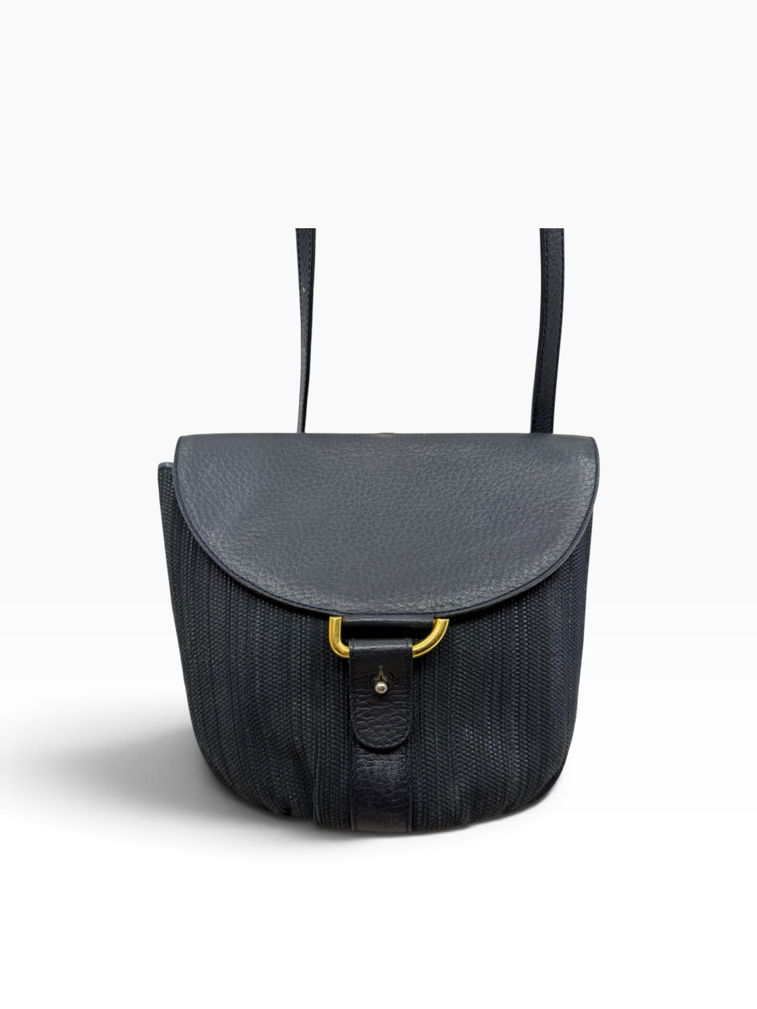 Delvaux Listrac PM TDC marine blauw jumping calf