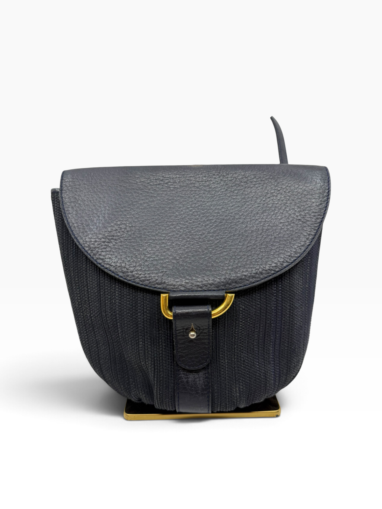 Delvaux Listrac PM TDC marine blauw jumping calf