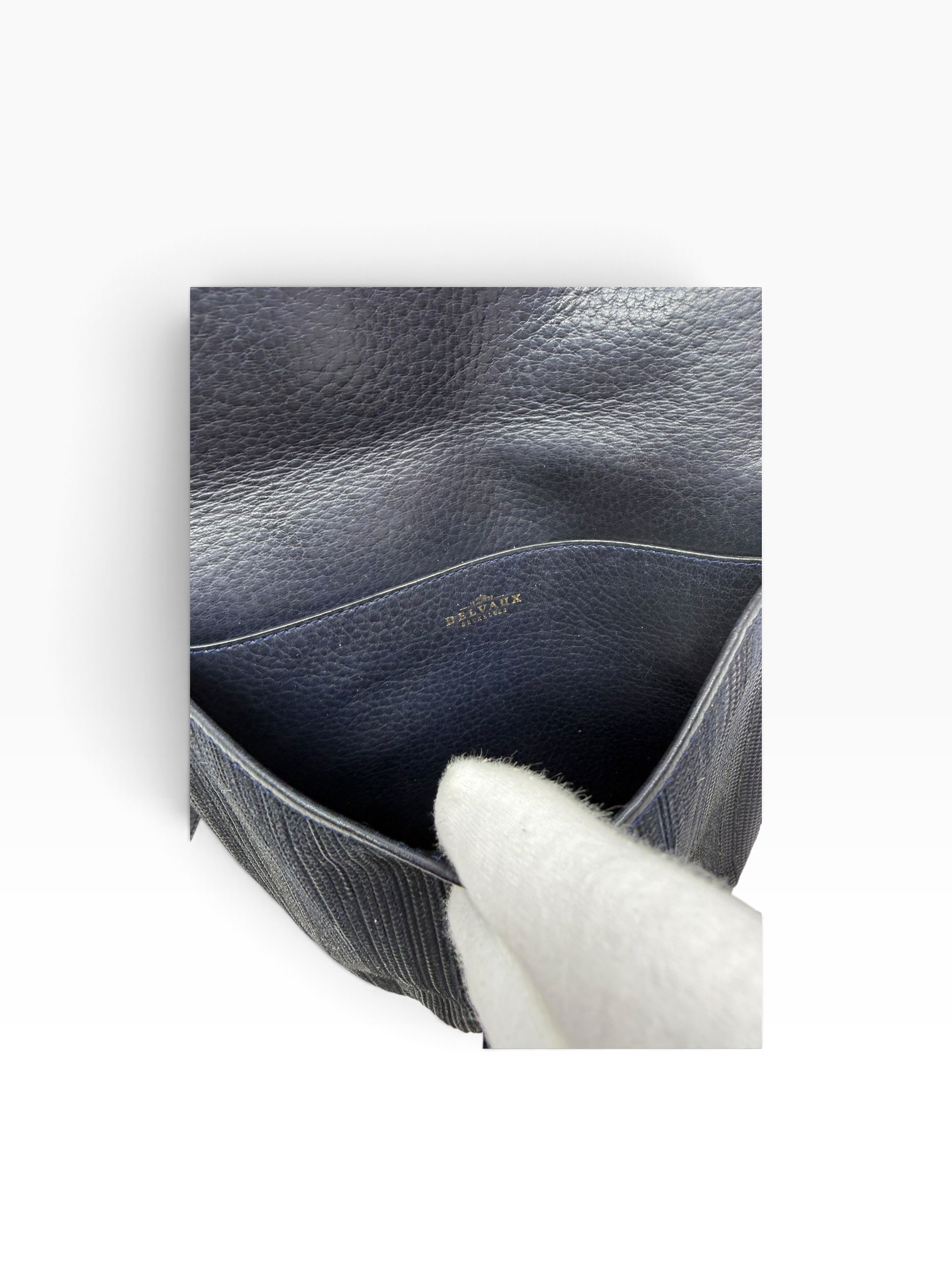 Delvaux Listrac PM TDC marine blauw jumping calf