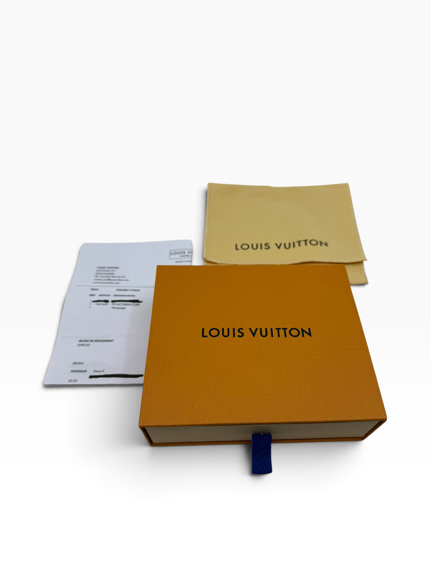 Louis Vuitton PTF Victorine damier ebene met rode accenten
